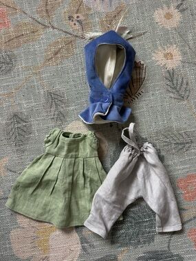 Hazel village Doll Accessory Set with Green Dress and Cream Pants